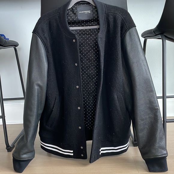 Joe’s/Julian Edelman collaboration. Leather and wool varsity bomber. - Picture 4 of 6
